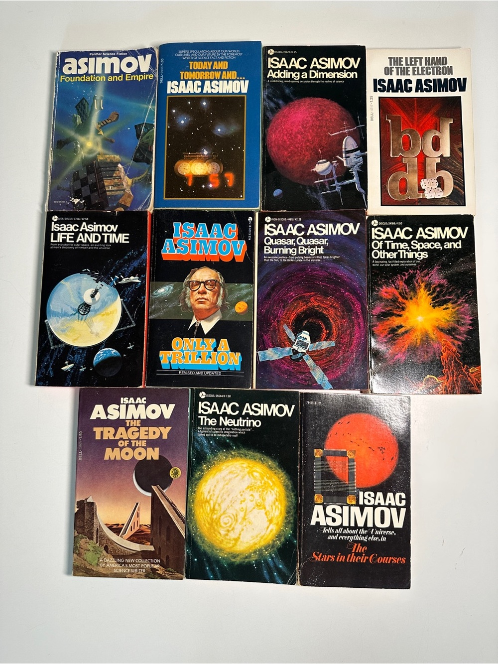 Vintage Isaac Asimov Paperback Book Collection - Foundation, Astrophysics